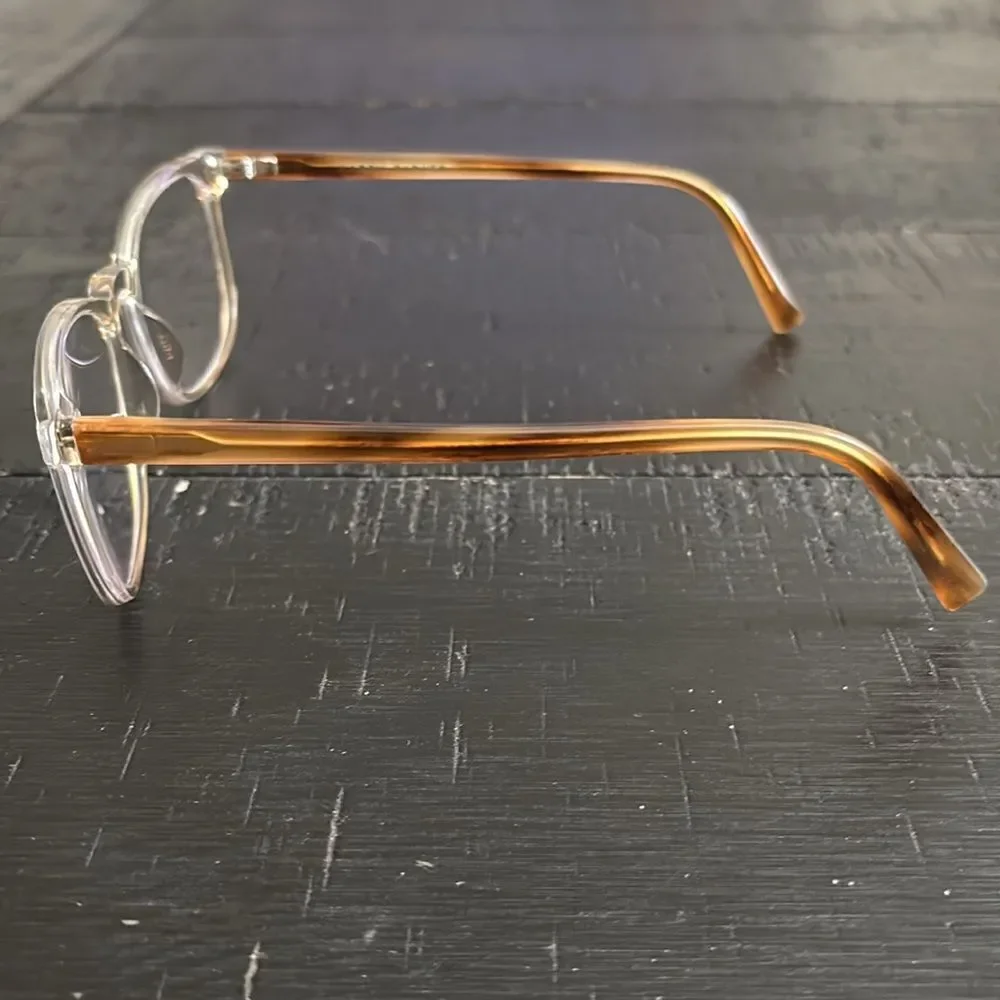 Warby Parker Bodie Crystal with English Oak Frame Prescription Glasses Unisex​